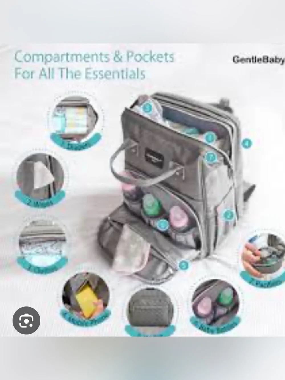 The GentleBaby original diaper bag and travel backpack
